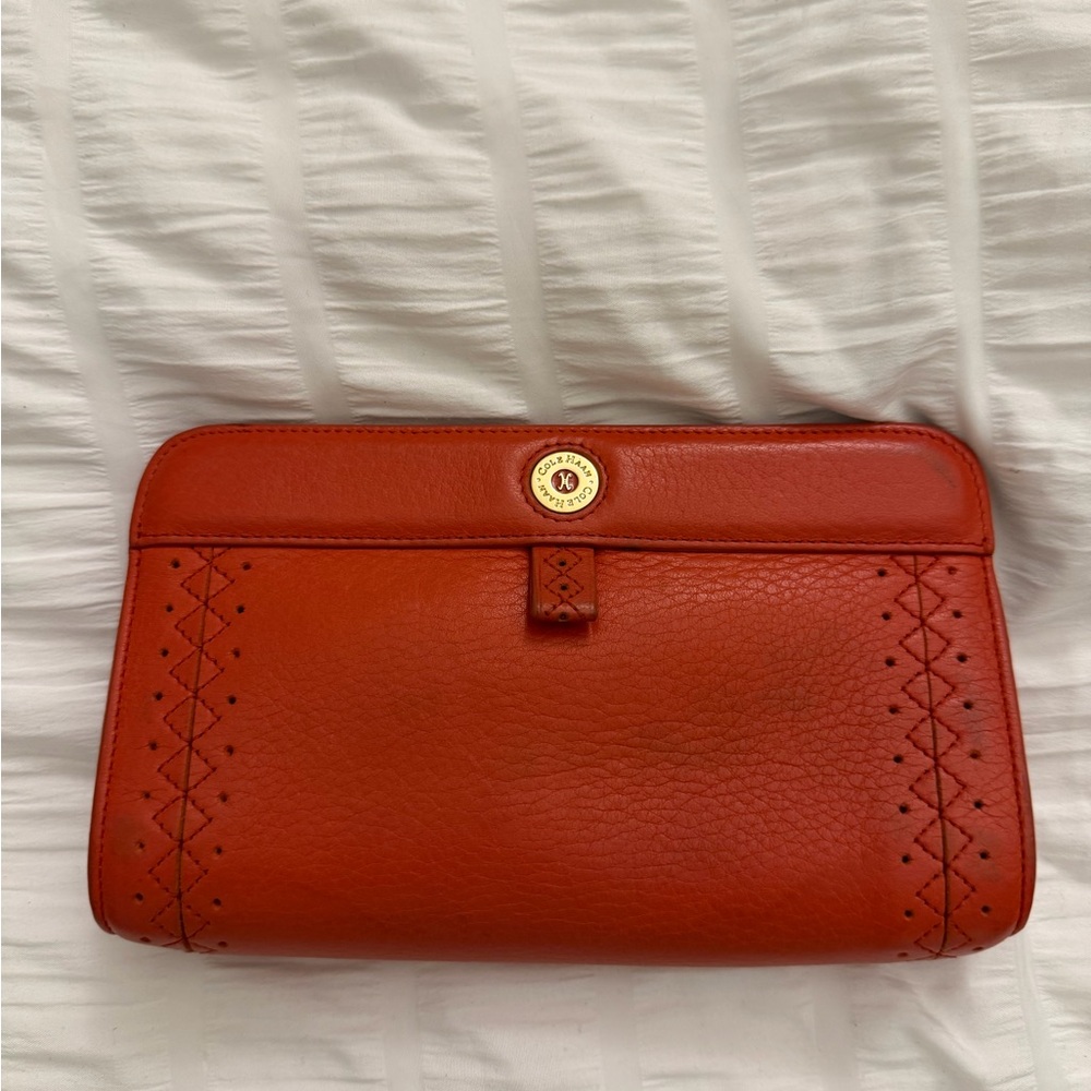 Cole Haan Collection Orange Leather Clutch